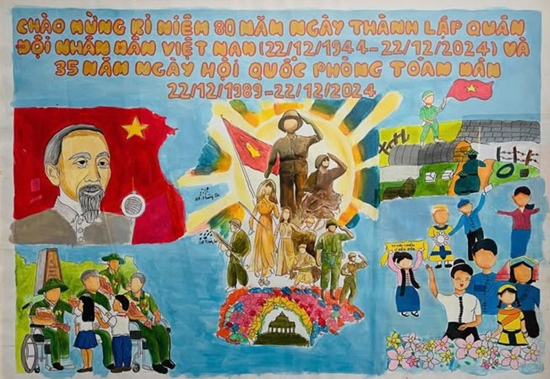 tranh vẽ chú bộ đội 14