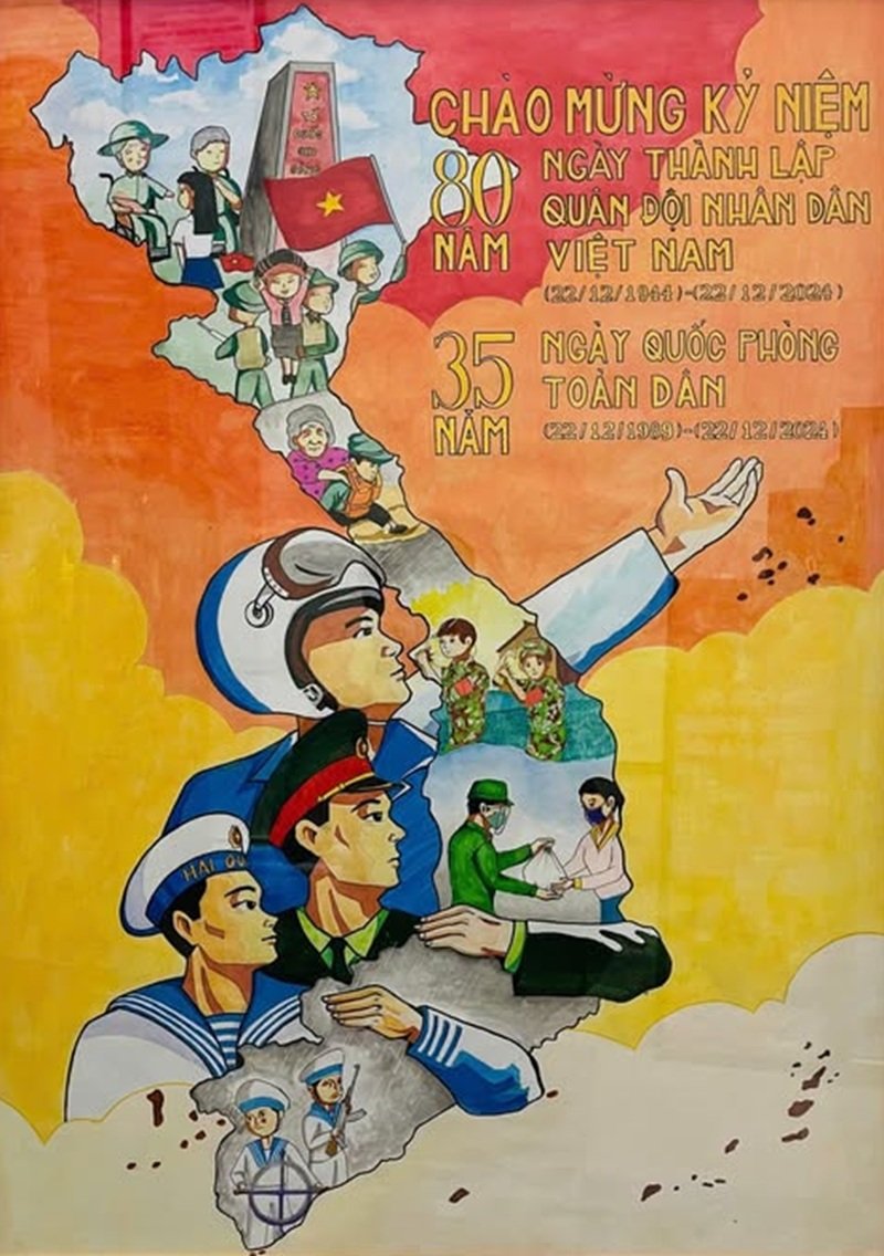 tranh vẽ chú bộ đội 16