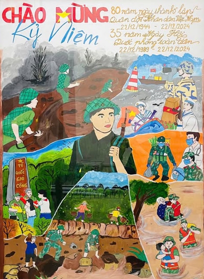 tranh vẽ chú bộ đội 17