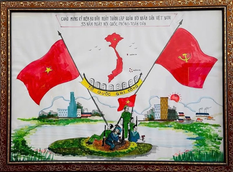 tranh vẽ chú bộ đội 18