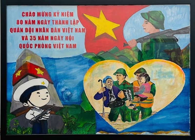 tranh vẽ chú bộ đội 19