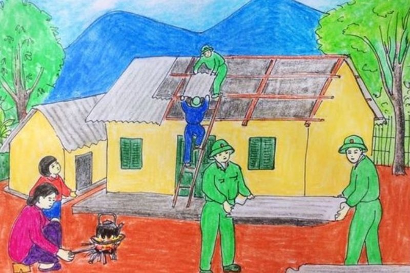 tranh vẽ chú bộ đội 2