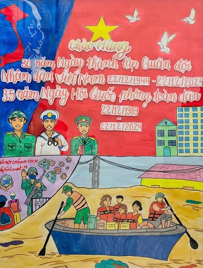 tranh vẽ chú bộ đội 23