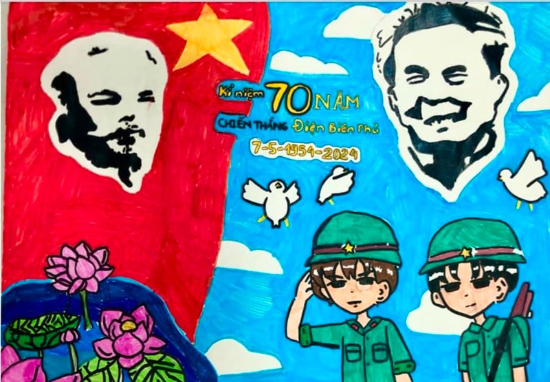 tranh vẽ chú bộ đội 33