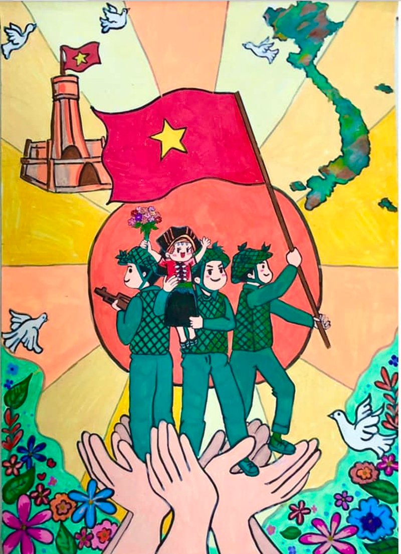 tranh vẽ chú bộ đội 35