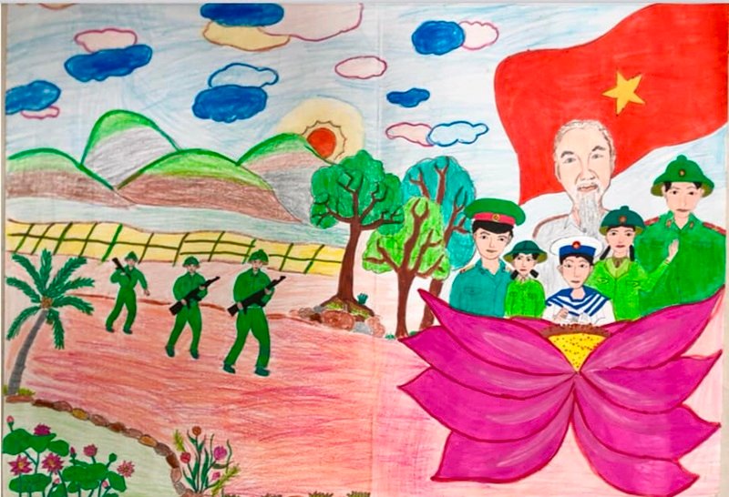 tranh vẽ chú bộ đội 39