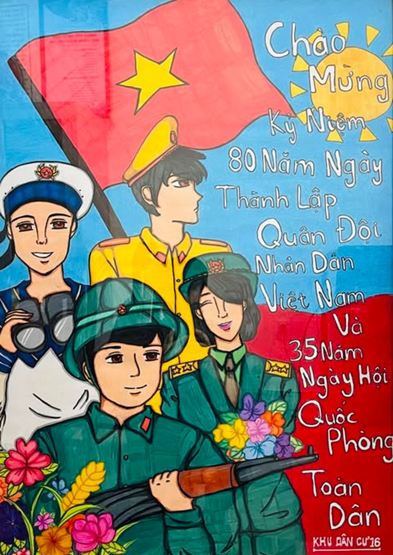 tranh vẽ chú bộ đội 5