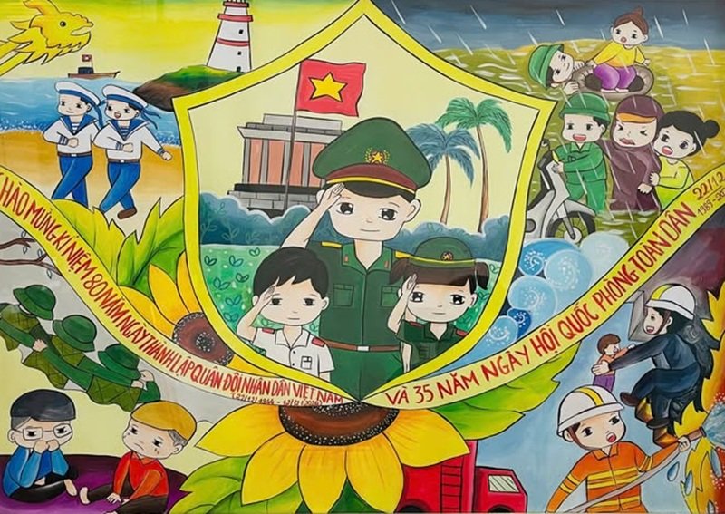 tranh vẽ chú bộ đội 6