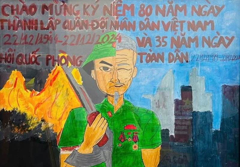 tranh vẽ chú bộ đội 7