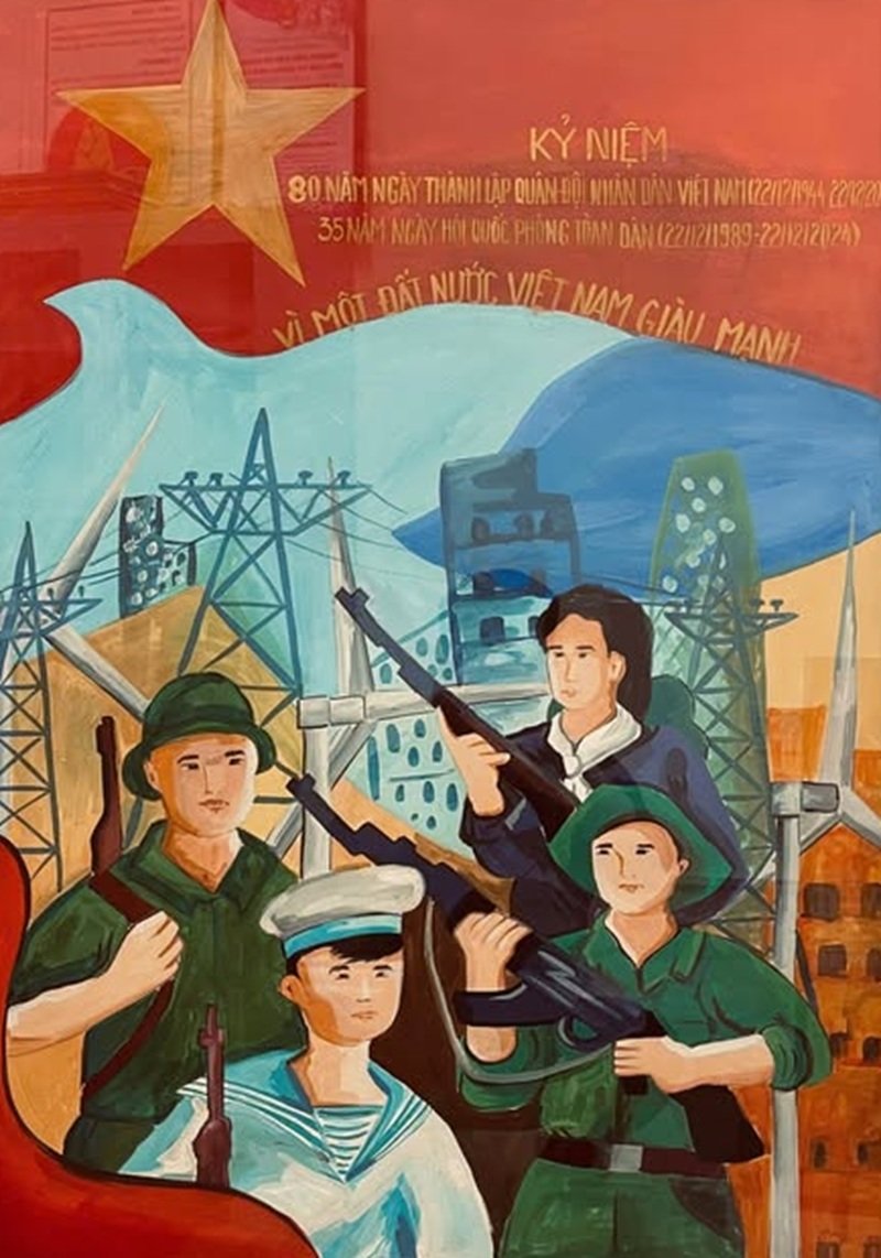 tranh vẽ chú bộ đội 9