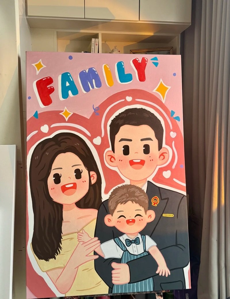 tranh vẽ gia đình 21