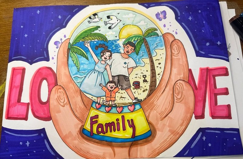 tranh vẽ gia đình 24
