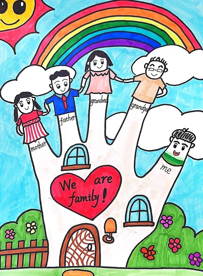 tranh vẽ gia đình 25