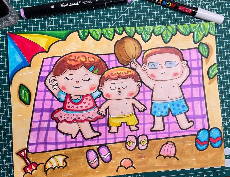 tranh vẽ gia đình 26