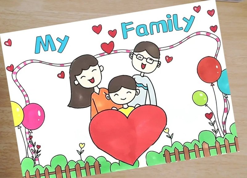 tranh vẽ gia đình 33