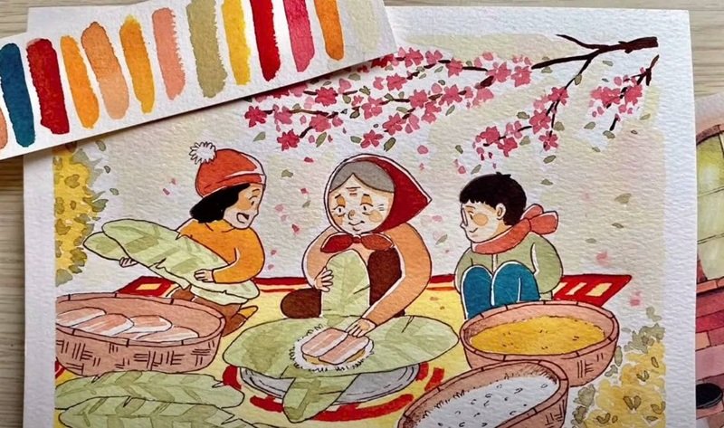 tranh vẽ gia đình 5