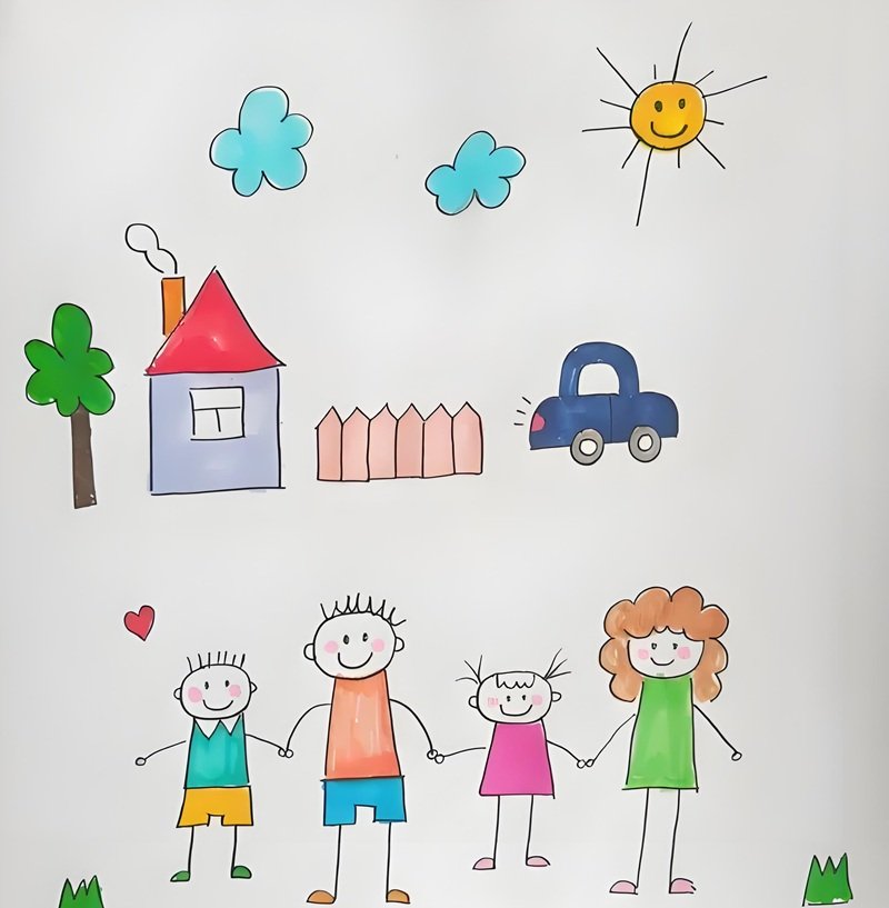 tranh vẽ gia đình người đơn giản 10