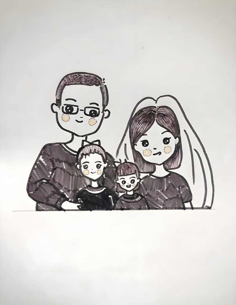 tranh vẽ gia đình người đơn giản 11