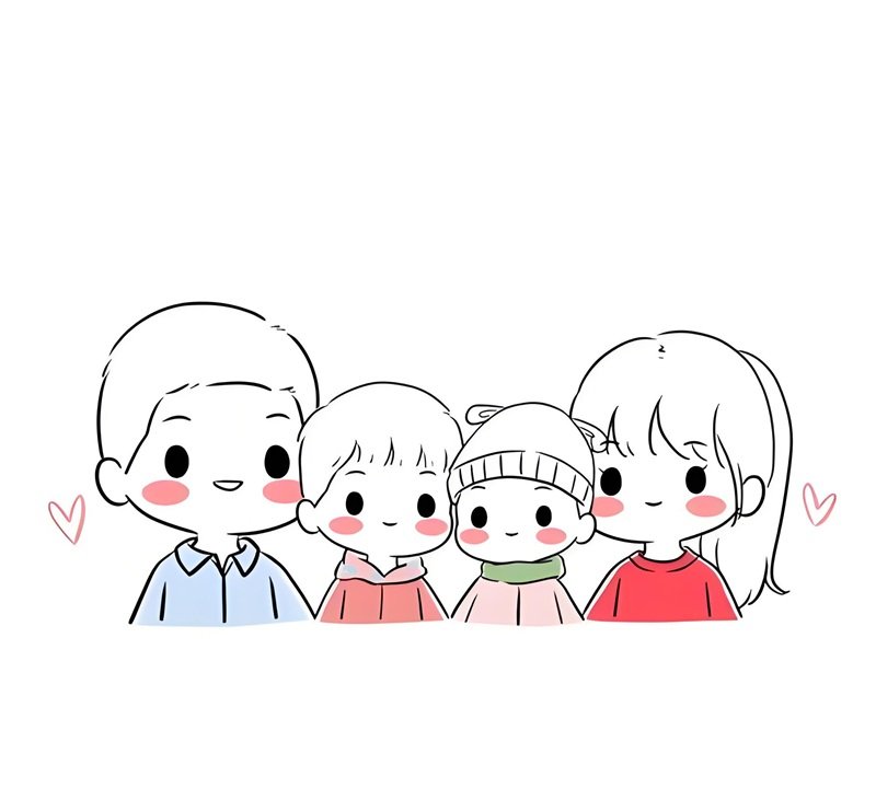 tranh vẽ gia đình người đơn giản 13