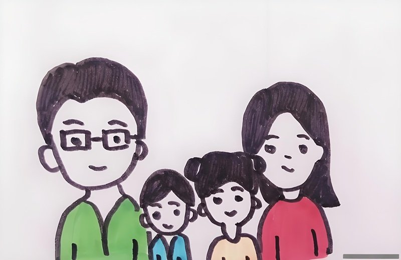 tranh vẽ gia đình người đơn giản 16