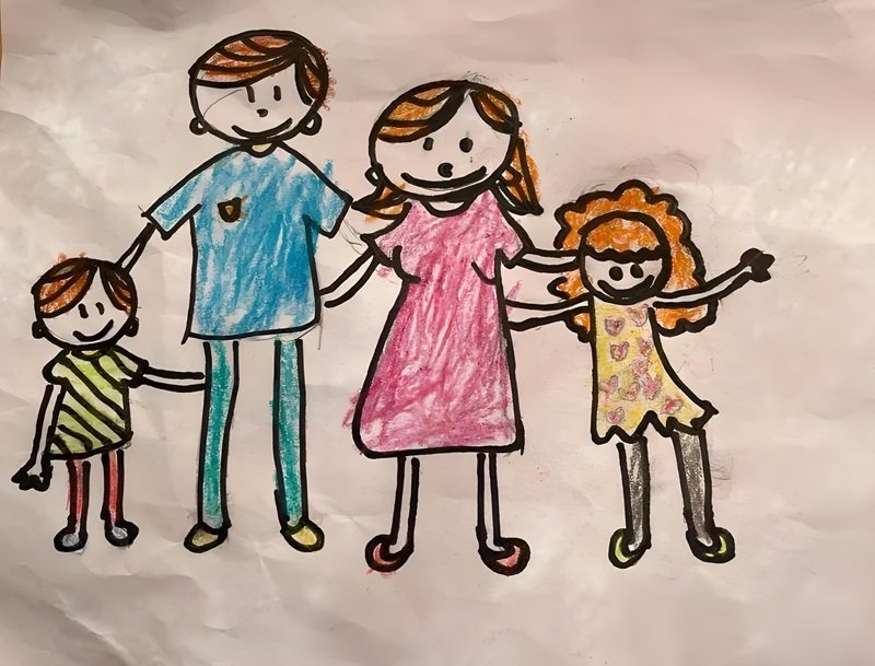 tranh vẽ gia đình người đơn giản 17