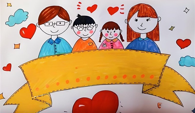 tranh vẽ gia đình người đơn giản 19