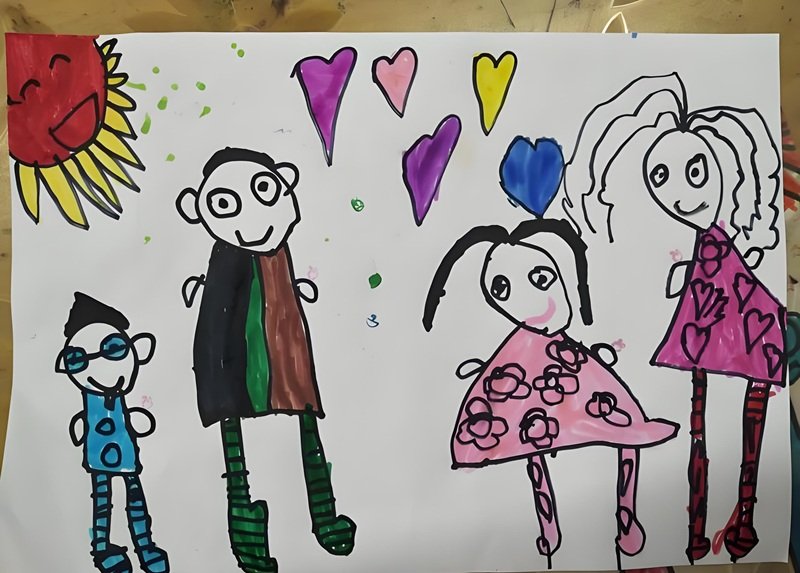 tranh vẽ gia đình người đơn giản 2