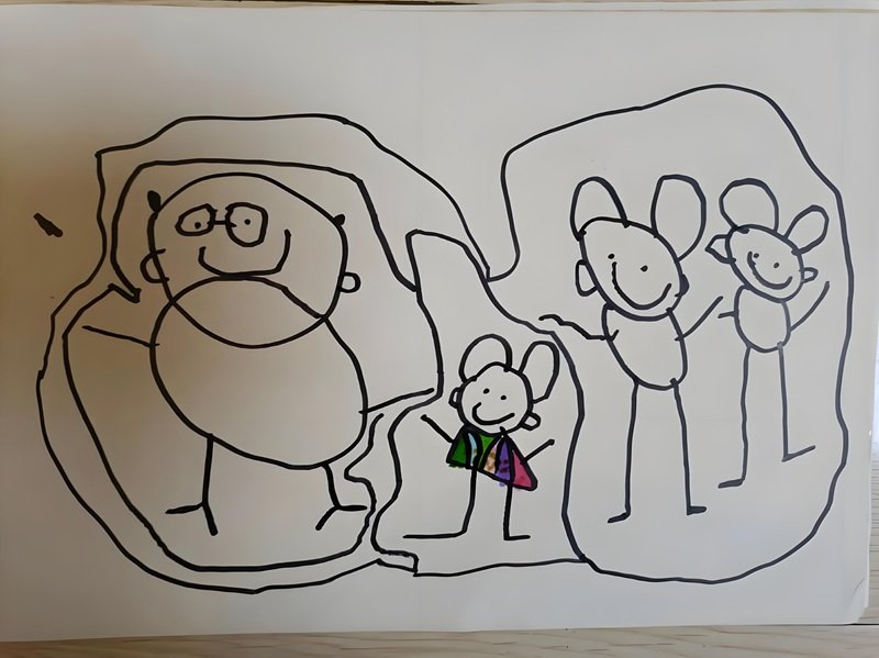 tranh vẽ gia đình người đơn giản 23