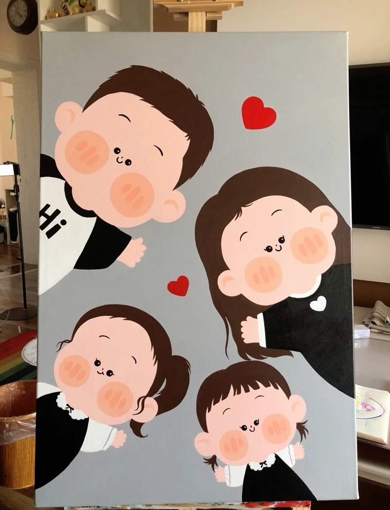 tranh vẽ gia đình người đơn giản 24