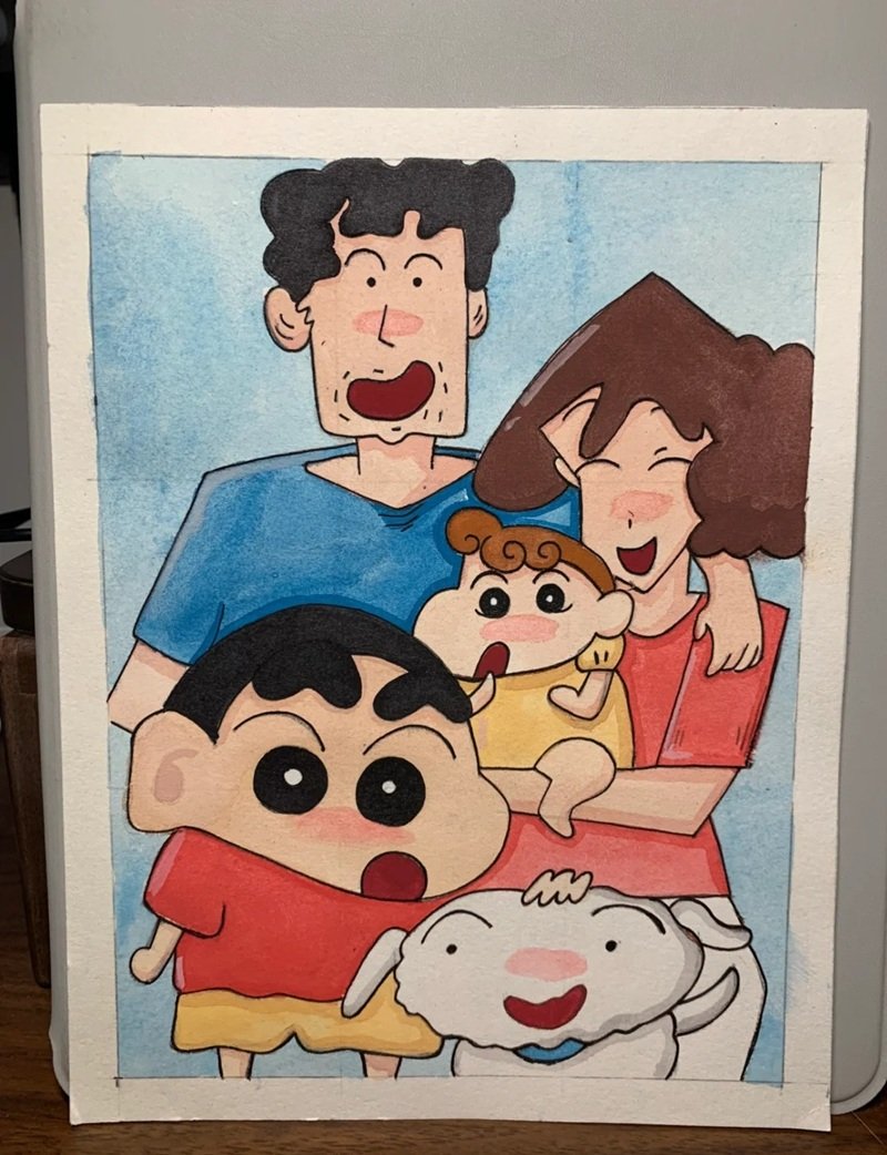 tranh vẽ gia đình người đơn giản 27