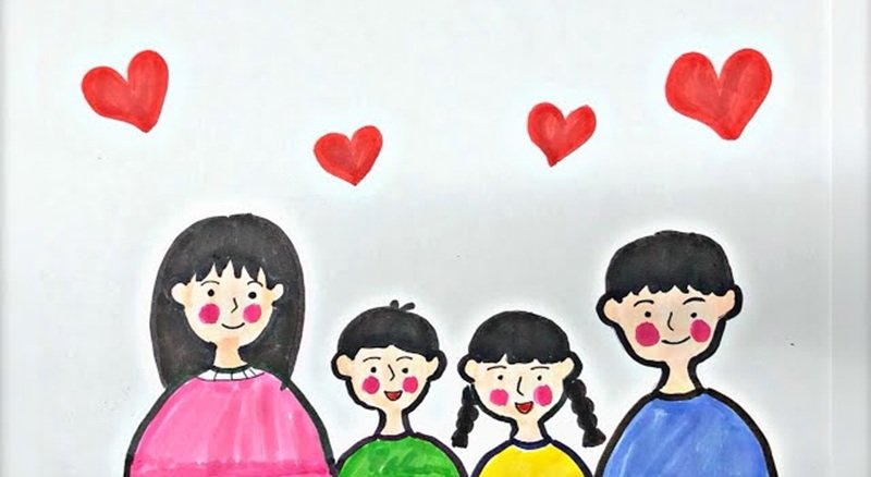 tranh vẽ gia đình người đơn giản 29