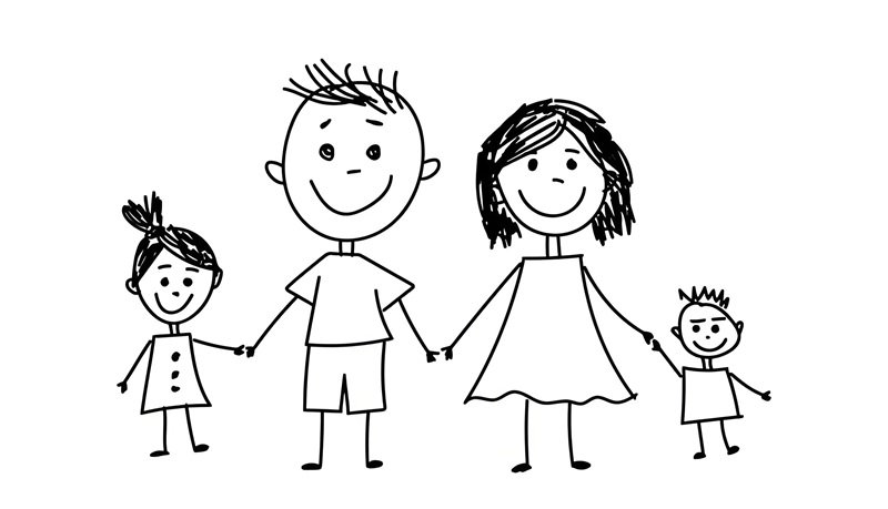 tranh vẽ gia đình người đơn giản 3