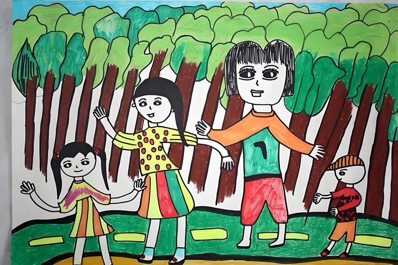 tranh vẽ gia đình người đơn giản 30