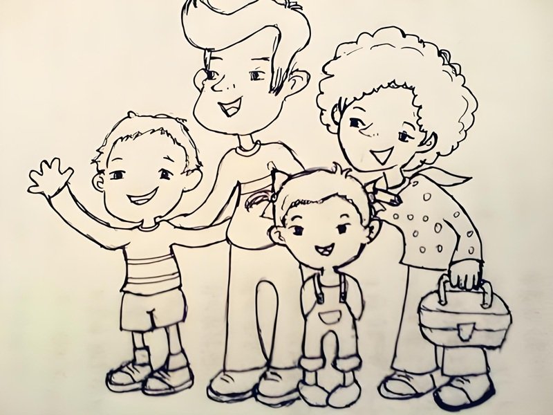 tranh vẽ gia đình người đơn giản 35