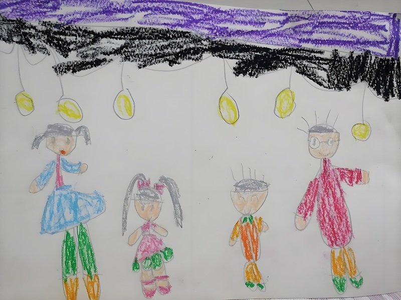 tranh vẽ gia đình người đơn giản 36