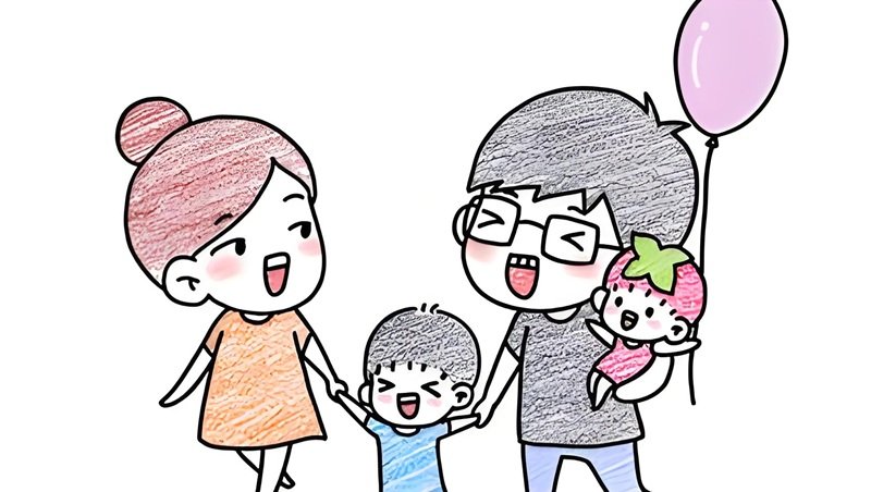 tranh vẽ gia đình người đơn giản 37