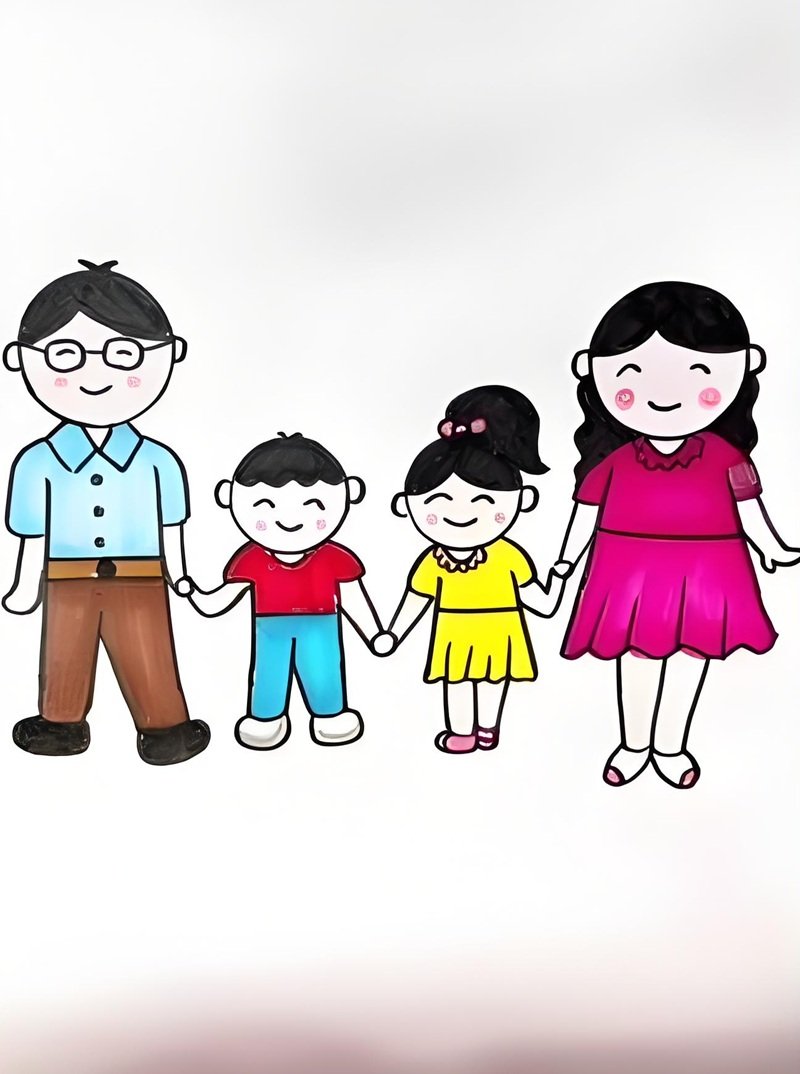 tranh vẽ gia đình người đơn giản 4