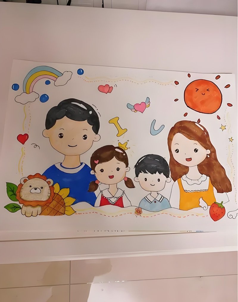 tranh vẽ gia đình người đơn giản 5