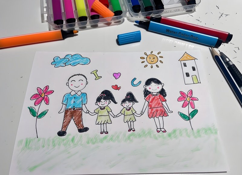 tranh vẽ gia đình người đơn giản 6