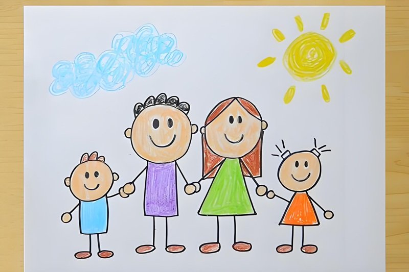 tranh vẽ gia đình người đơn giản 7