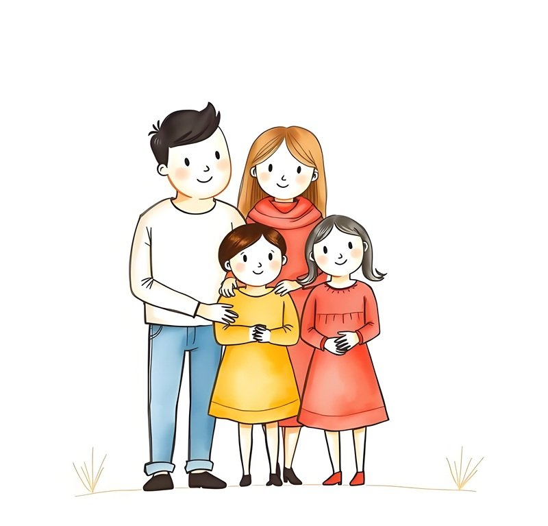 tranh vẽ gia đình người đơn giản 9