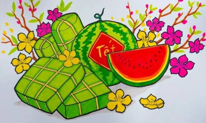 tranh vẽ ngày tết 1