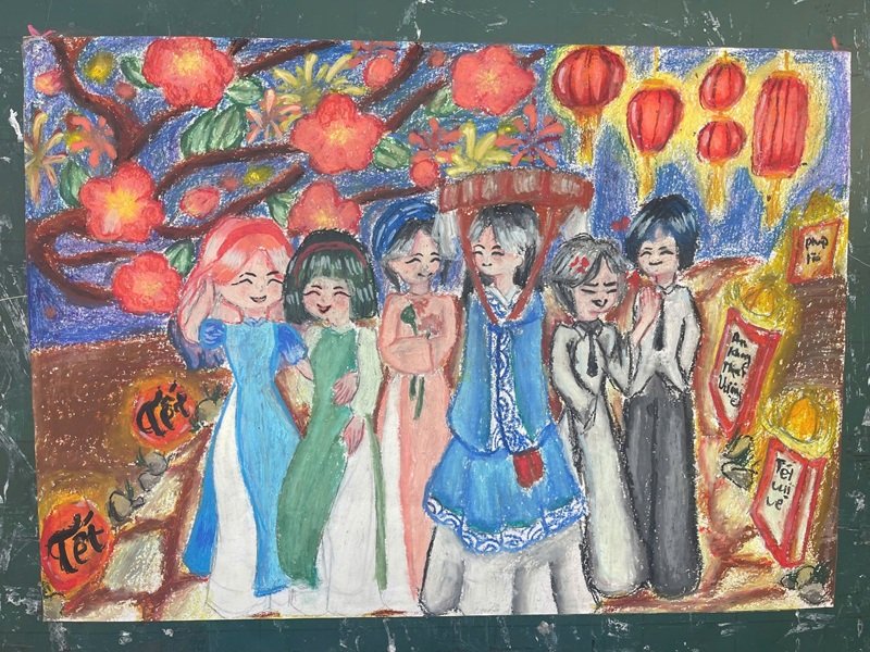 tranh vẽ ngày tết 12