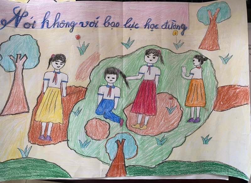 tranh vẽ phòng chống bạo lưc học đường 1