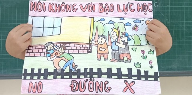 tranh vẽ phòng chống bạo lưc học đường 11