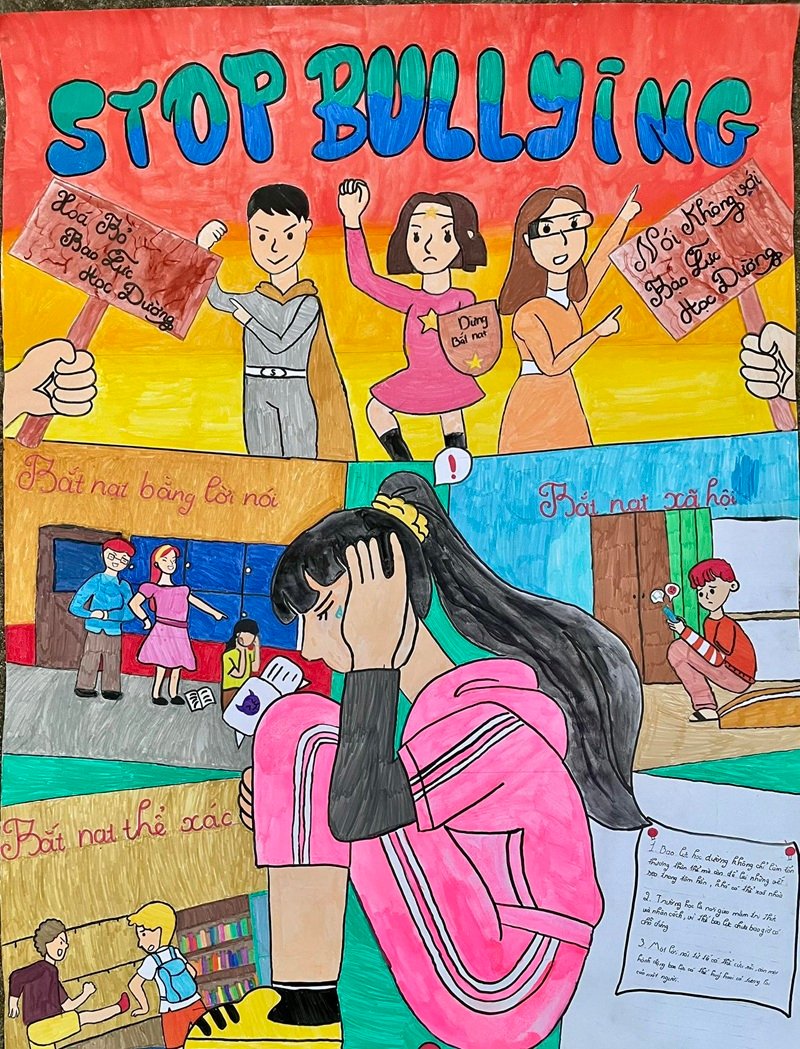 tranh vẽ phòng chống bạo lưc học đường 17