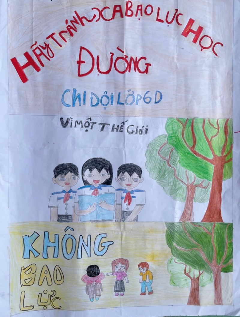 tranh vẽ phòng chống bạo lưc học đường 21