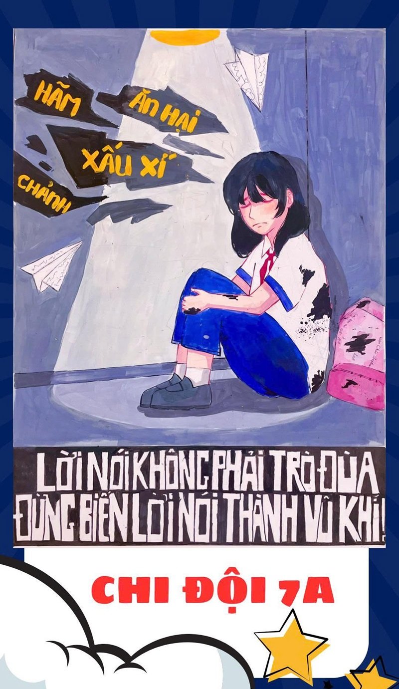 tranh vẽ phòng chống bạo lưc học đường 22