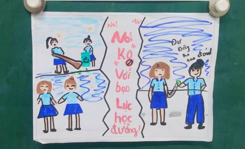 tranh vẽ phòng chống bạo lưc học đường 28