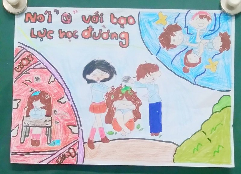 tranh vẽ phòng chống bạo lưc học đường 29